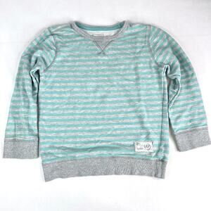 Sonoma Goods For Life Teal & Grey Striped Sweatshirt 7X